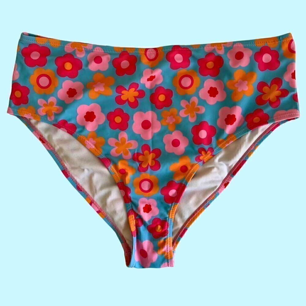 Caitlin M. Conviction X Pink Lily Retro High Waisted Bikini Swimsuit Bottoms